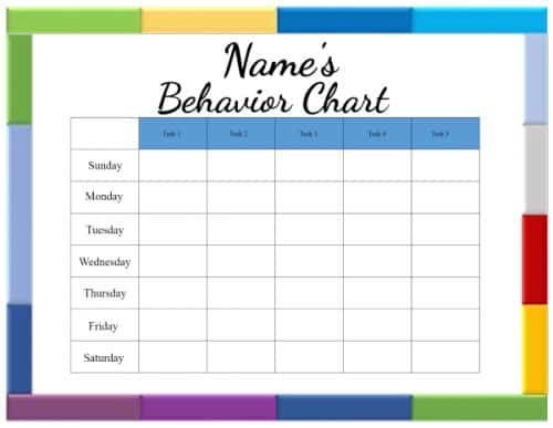 Printable Behavior Charts For Home That Are Current Katrina Blog