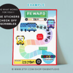 Printable Bus Reward Chart Little Bus Tayo Reward Card Etsy Reward