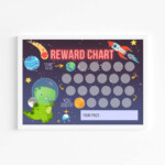 Printable Dinosaur Space Reward Chart For Kids Editable PDF Etsy