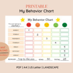 Printable Emotion Scale Behavior Chart Points Reward Chart Etsy