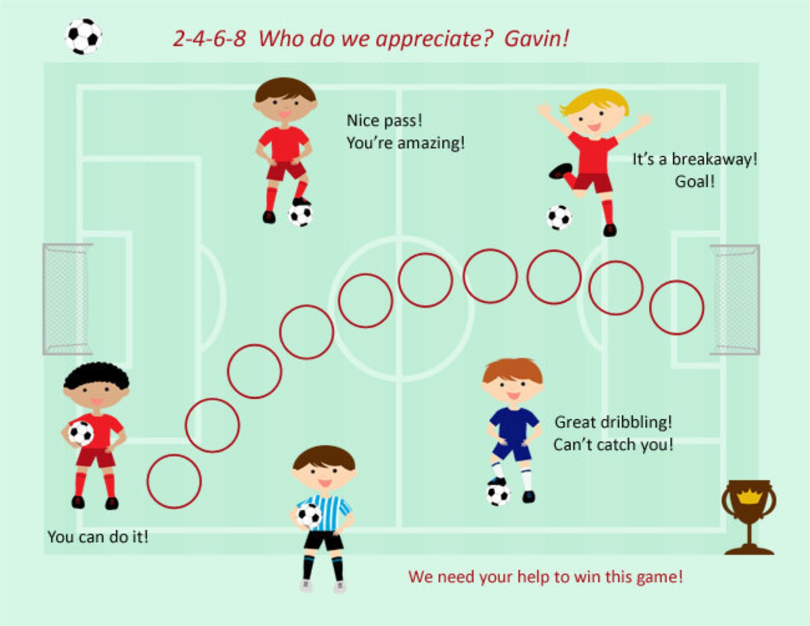 PRINTABLE PERSONALIZED Child Behavior Incentive Chart Soccer Etsy