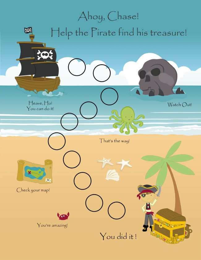 PRINTABLE Personalized Child Behavior Reward Chart Pirates Etsy 