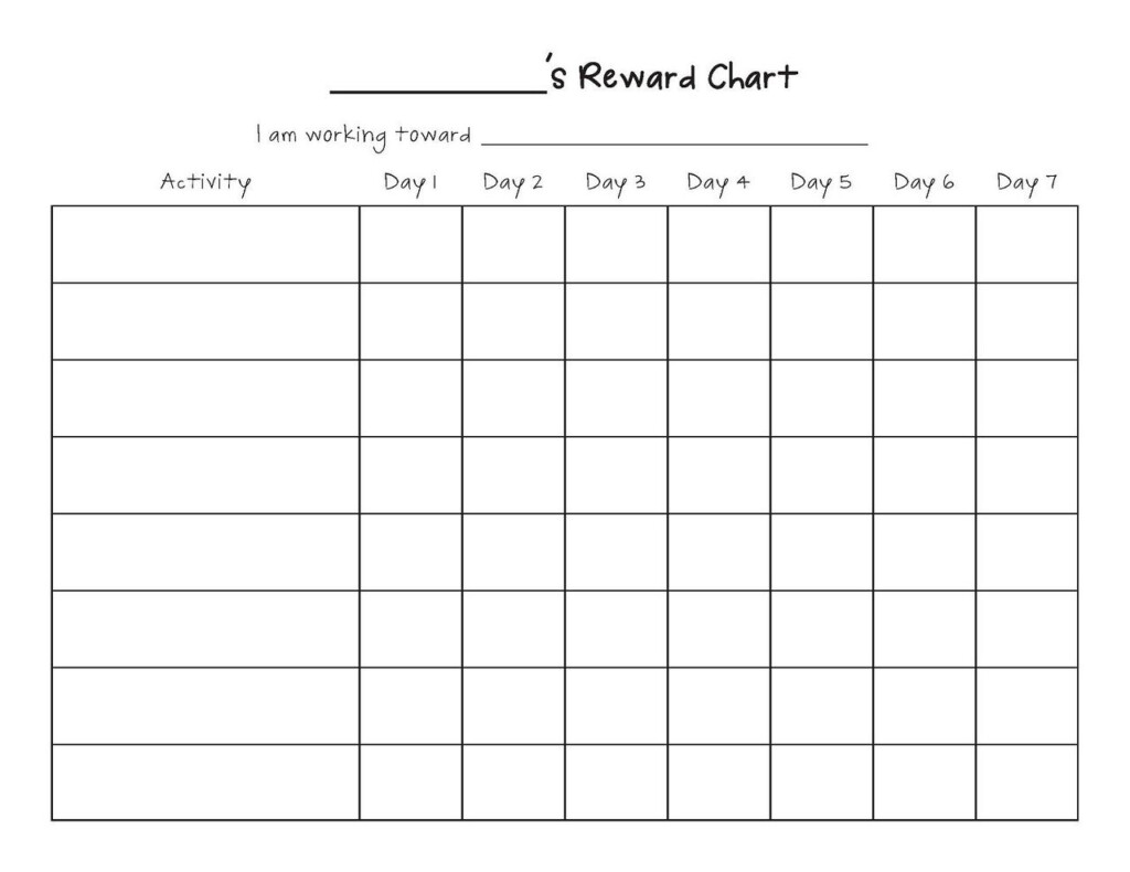 Printable Reward Chart Template Reward Chart Template Free Printable 