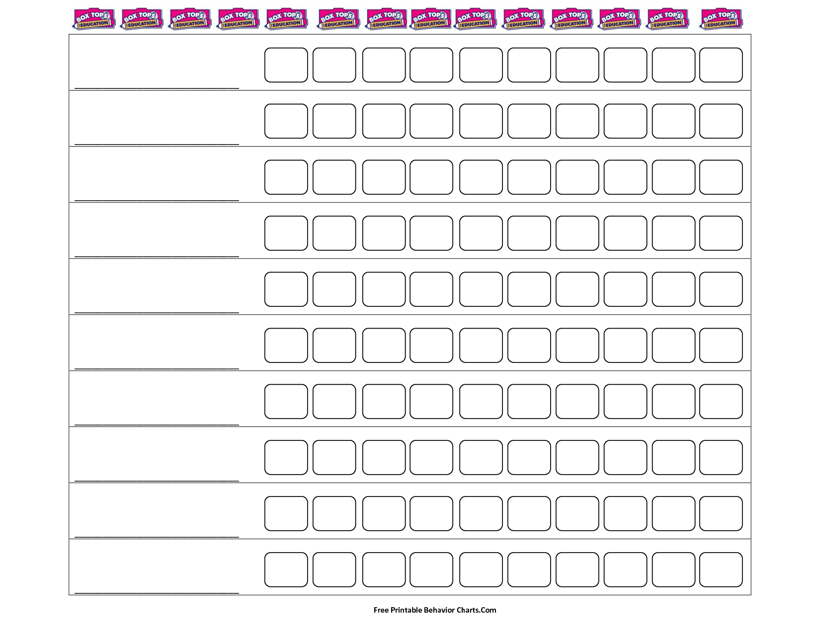 Printable Weekly Behavior Chart Templates Embed This Documents 