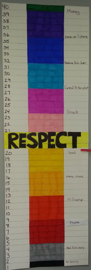 Respect Chart For Older Children When They Behave In A Disrespectful 
