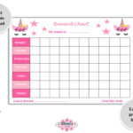 Reward Chart Unicorn PRINTABLE Children Kids Reward Chart Etsy