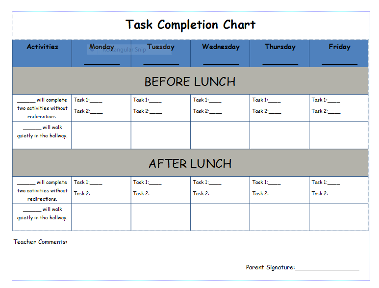 Simply Special Education Student Behavior Chart Kindergarten 