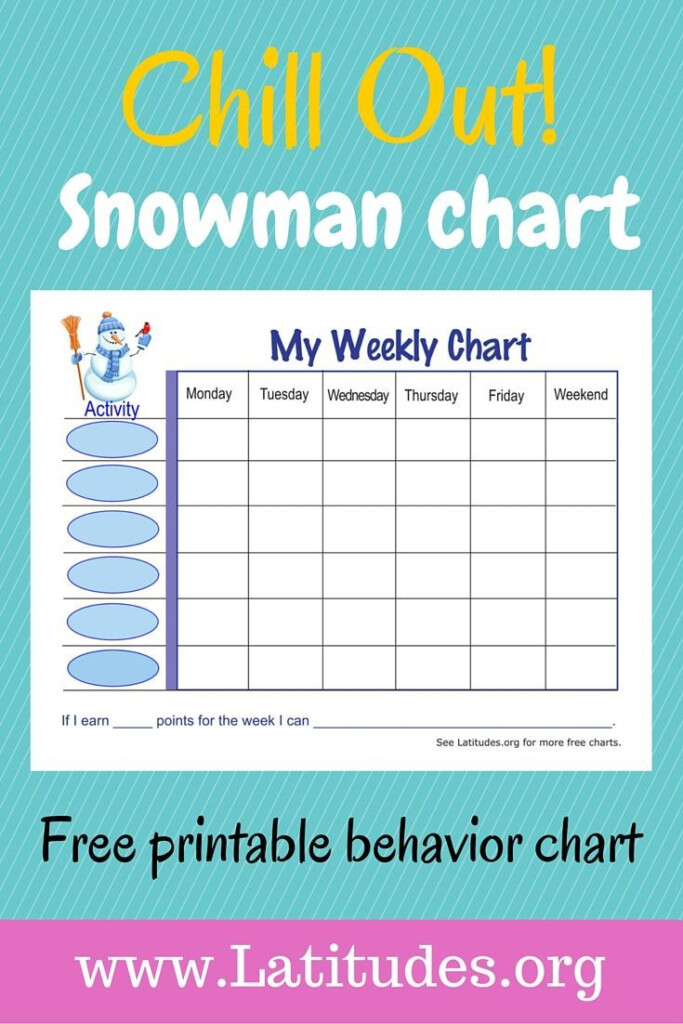 Snowman Weekly Behavior Chart ACN Latitudes Behaviour Chart Free 