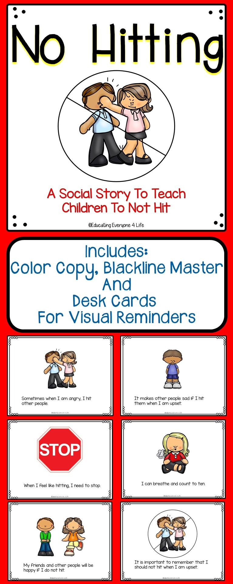 Social Story For Children No Hitting Social Stories Social