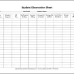 Student Observation Sheet Behavioral Management Sheet Classroom