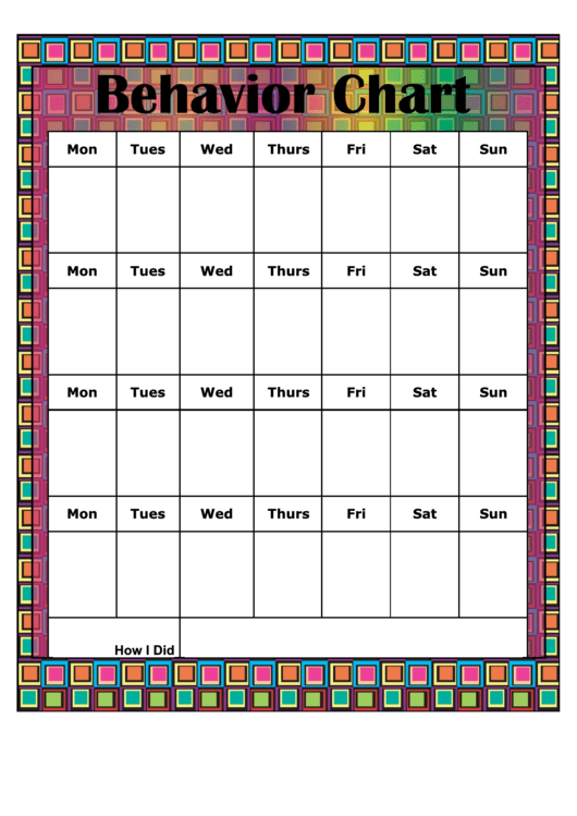 Top Monthly Behavior Charts Free To Download In PDF Format