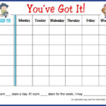 You ve Got It Weekly Behavior Chart Fillable Behavior Chart