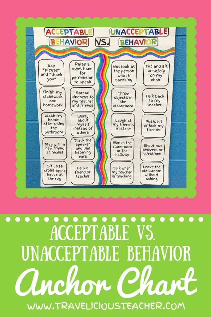 Acceptable Vs Unacceptable Behavior Anchor Chart Sort Anchor 