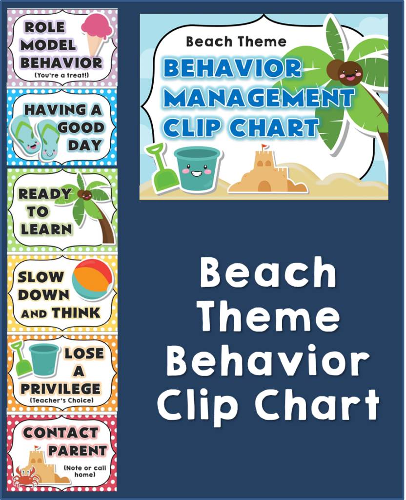 Beach Theme Clip Chart For Behavior Management Beach Theme Classroom 