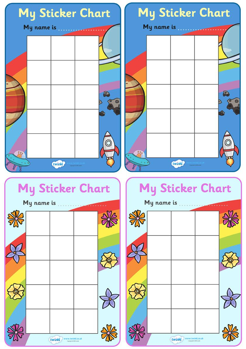 My Sticker Reward Chart Primary Resource Behavior Chart Preschool 