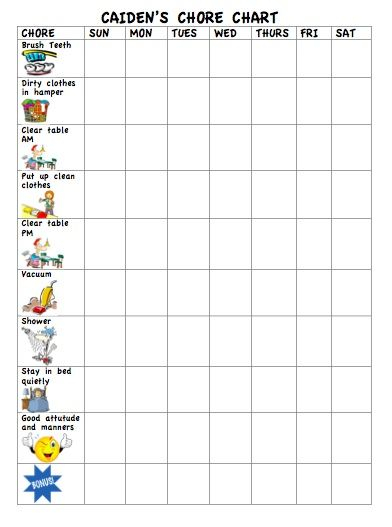 Pin By Jennifer Collins On MJ Stuff Chore Chart Kids Kids Behavior 