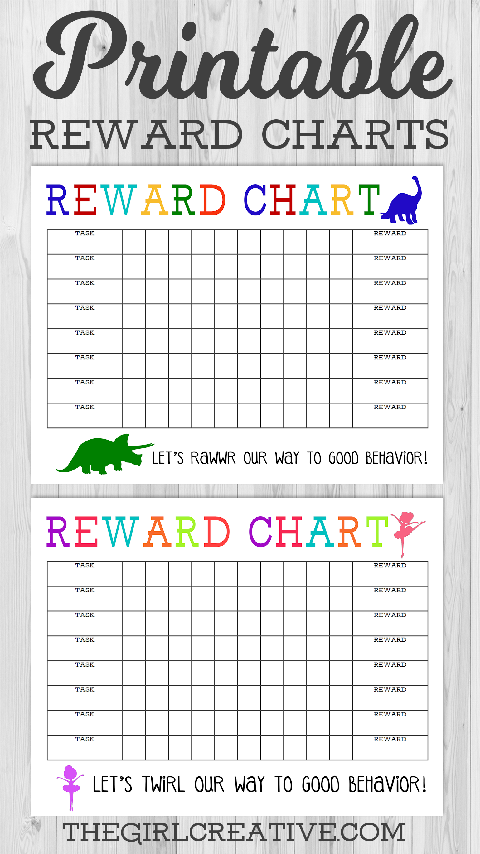 Printable Reward Chart The Girl Creative Printable Reward Charts 