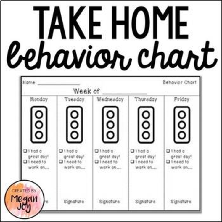 Take Home Behavior Chart By Megan Joy Teachers Pay Teachers