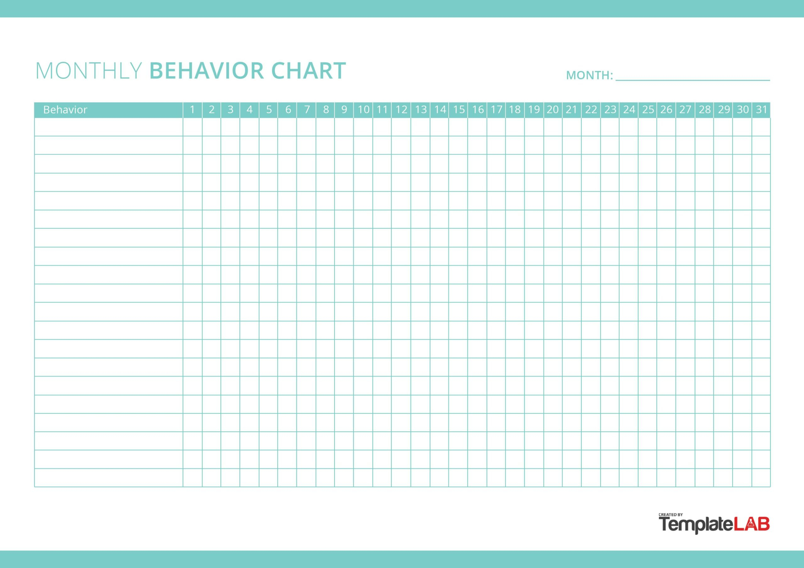 19 Printable Behavior Chart Templates for Kids TemplateLab