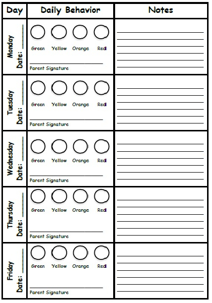 1st Grade Behavior Chart BehaviorChart