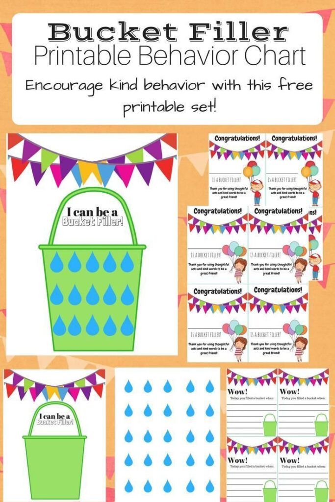 51 Printable Kindness Chart Bucket Filler Kindergarten Behavior 