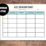 Abc Behavior Chart Printable