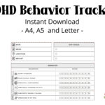 ADHD Behavior Tracker Attention Deficit Disorder Impulsive Behaviour