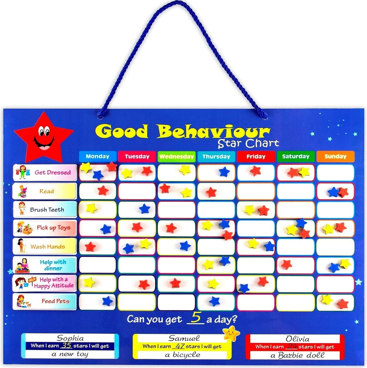 Amazon Chore Chart For Kids Good Behavior Star Chart Strong