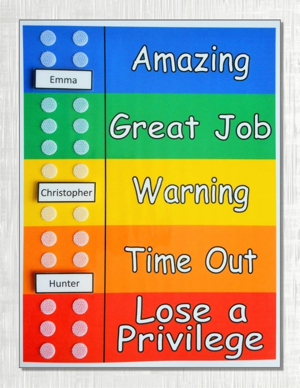 Amazon Colorful Behavior Chart For Multiple Kids 1 To 6 Custom 