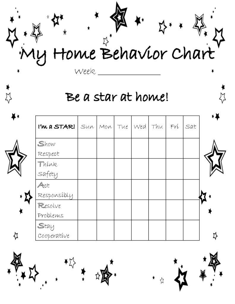 At Home Behavior Chart Home Behavior Charts Behavior Chart Preschool 