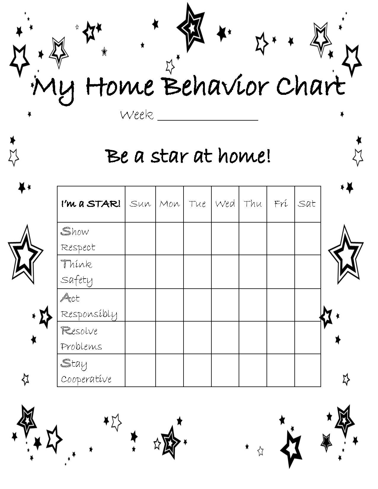 At Home Behavior Chart Home Behavior Charts Behavior Chart Preschool 