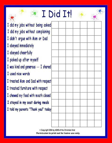 At Home Behavior Chart Kids Reward Charts For Good Behavior 