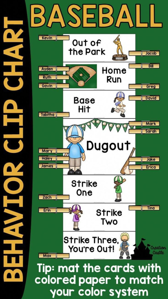 Baseball Behavior Chart Printable BehaviorChart