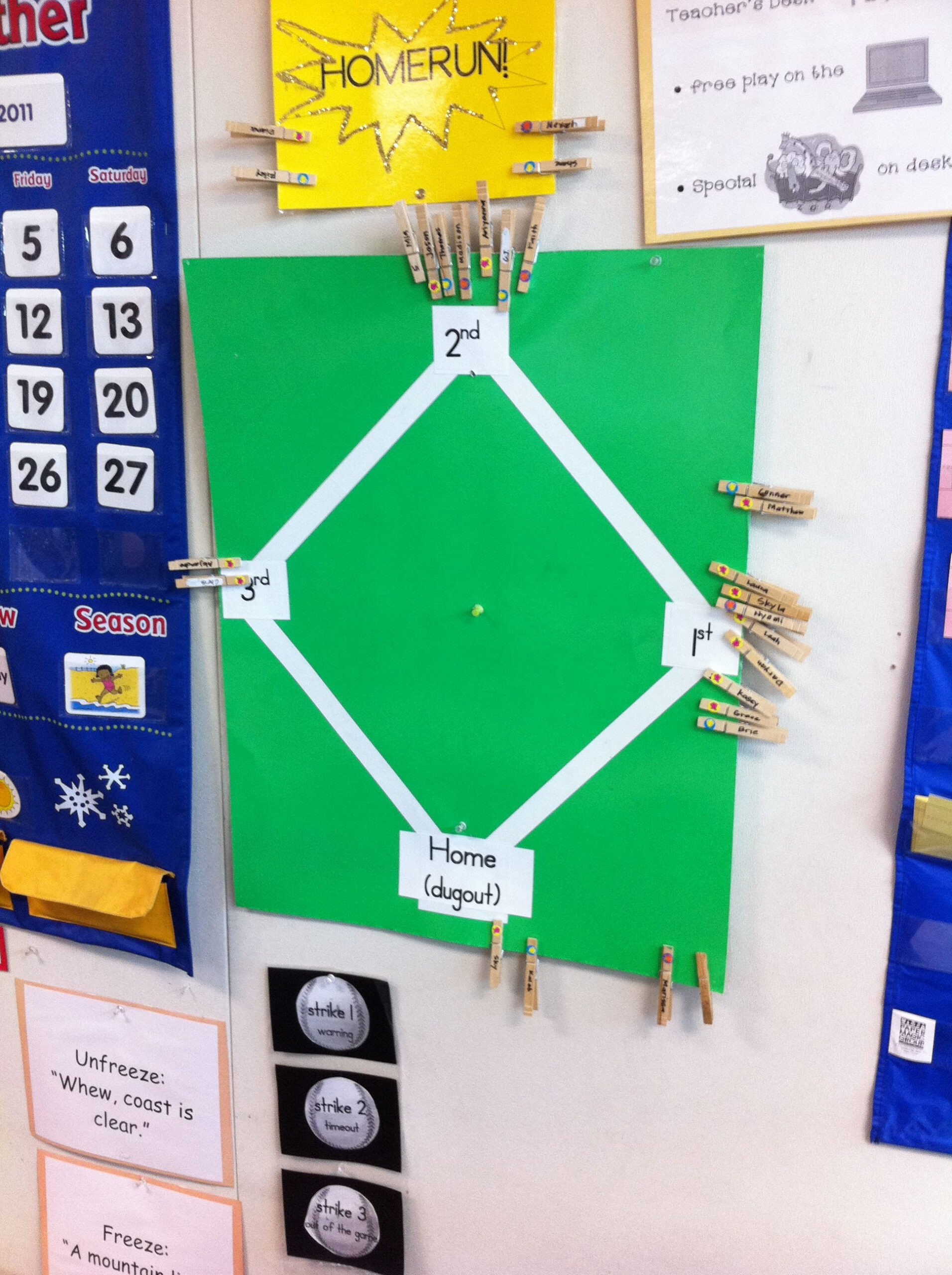 Baseball Behavior Chart Students Begin Their Day In The Dugout Move