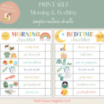 Bedtime Routine For Kids Morning Routine Checklist Printable