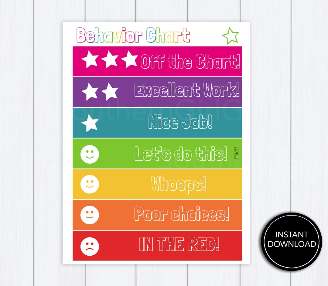 Behavior Chart Clothespin Printable Download Behavior CLIP Chart 