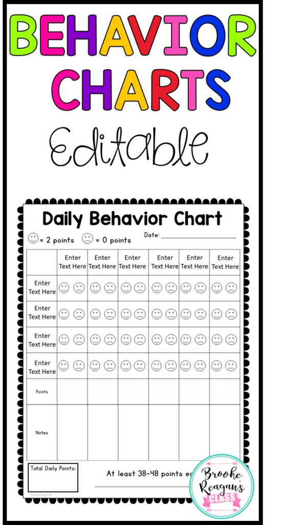 Behavior Chart Printable For Teachers