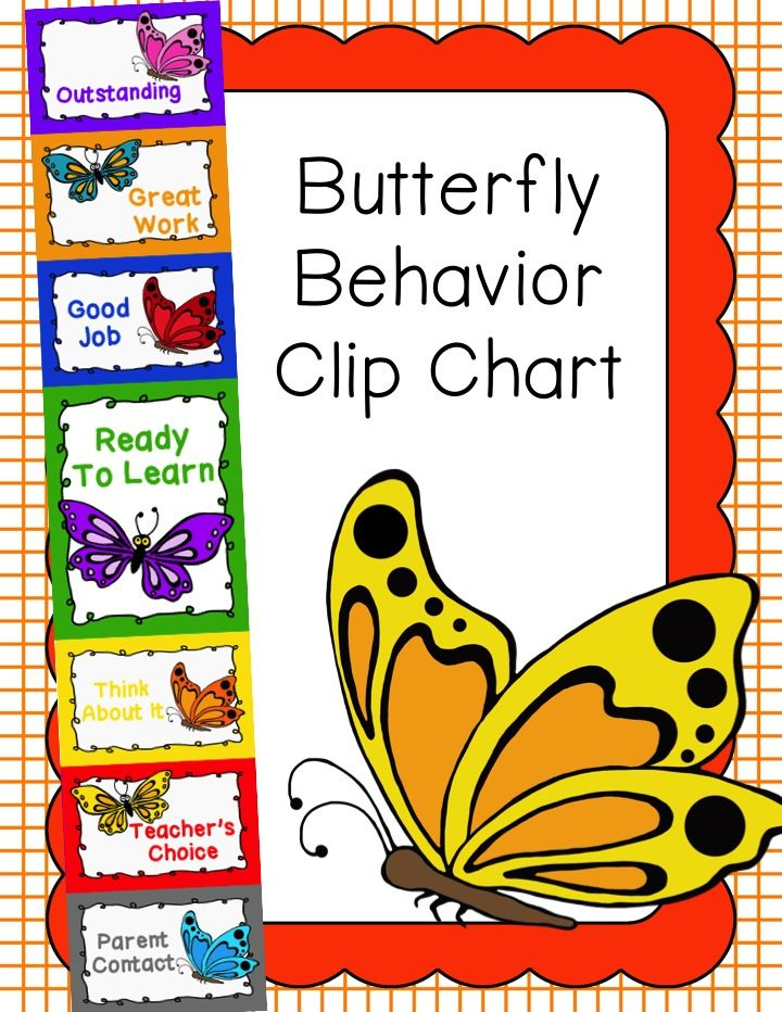 Behavior Clip Chart Behavior Management BUTTERFLY 2 Clip Chart 