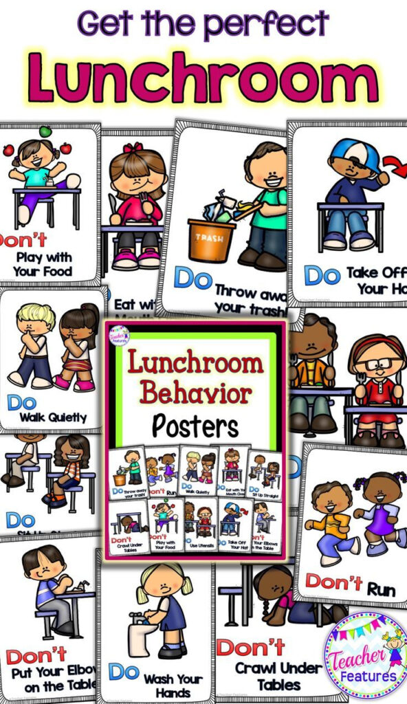 BEHAVIOR POSTERS Lunchroom Cafeteria Rules BACK TO SCHOOL 