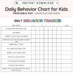 Behavior Reward Chart For Kids Printable Editable Good Behavior