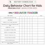 Behavior Reward Chart For Kids Printable Editable Good Behavior