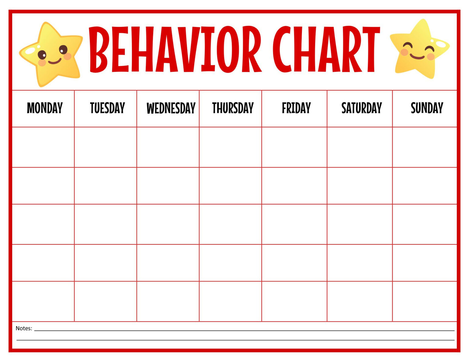 Behavior Sticker Chart Printable PrintableBehaviorChart