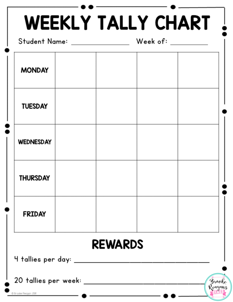 Behavior Tally Chart Printable PrintableBehaviorChart