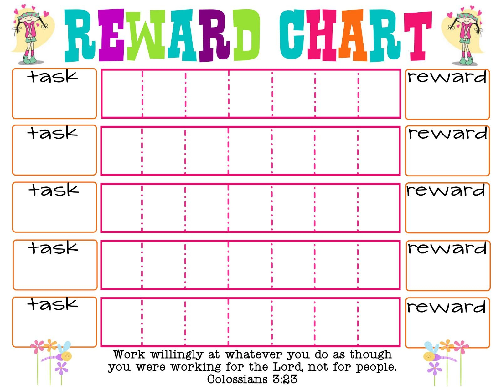 Blank Reward Chart Printable Reward Chart Template Reward Chart Kids 