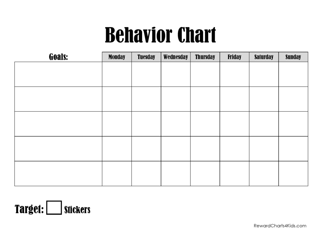 Blank Reward Chart Template