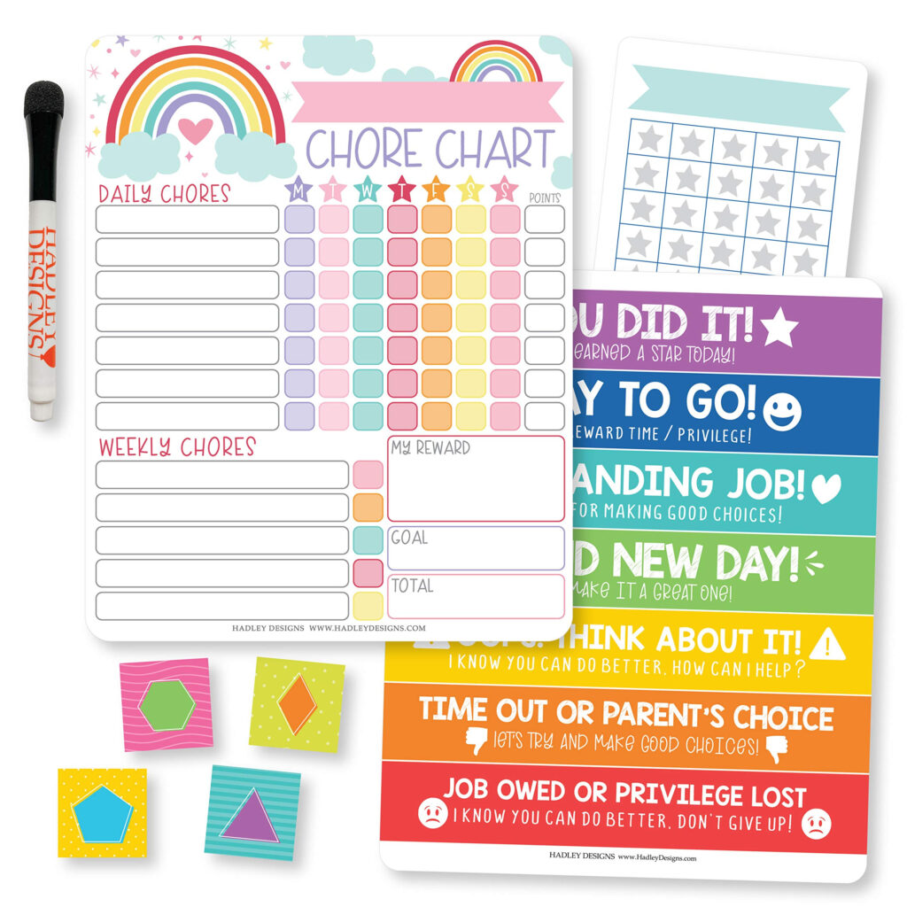 Buy 1 Rainbow Kids Chore Chart Magnetic 1 Colorful Behavior Chart For 