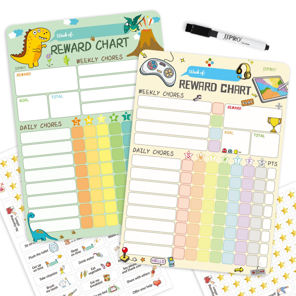 Buy Magnetic Chore Chart For Kids Behavior 2 Pack Reward Chart For 