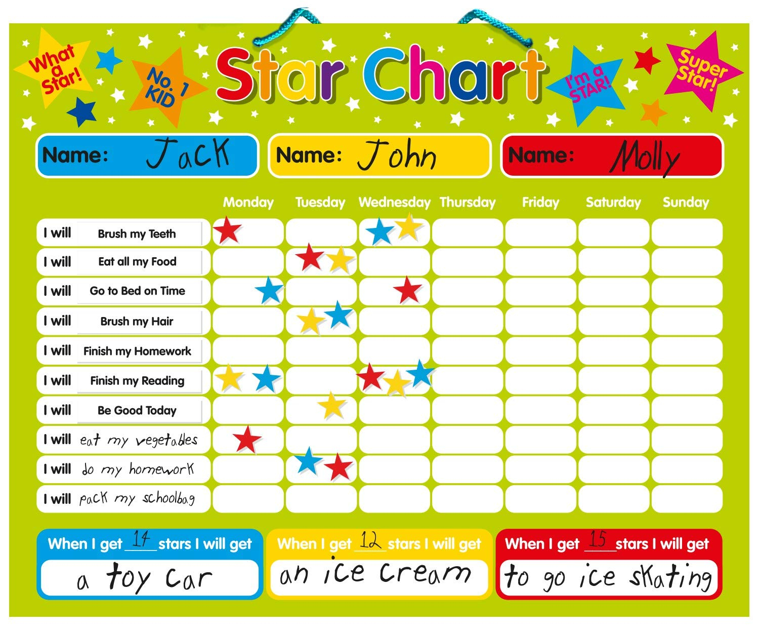 Buy Magnetic Reward Star Chart Suitable For Upto 3 Children Rigid