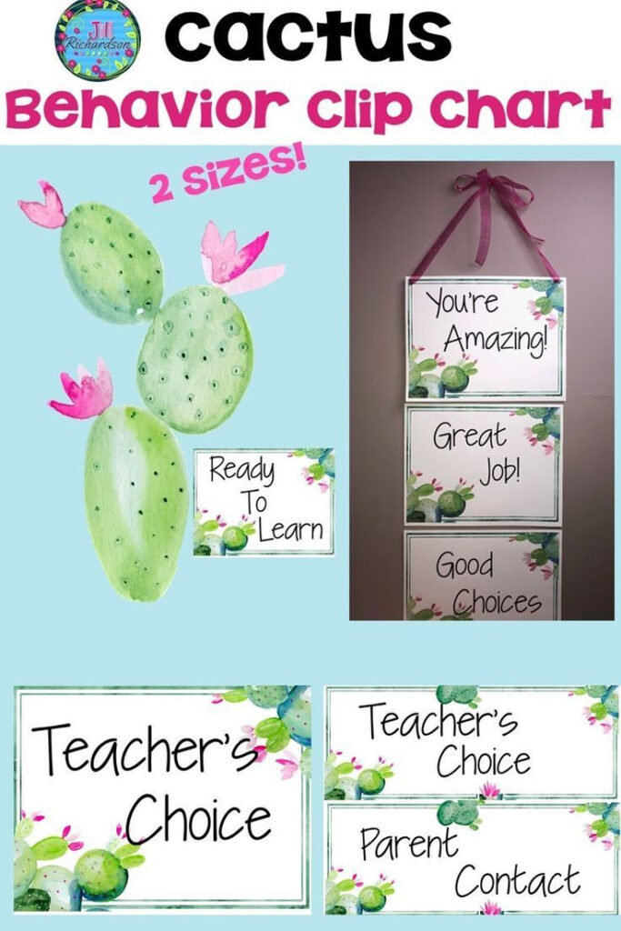 Cactus Behavior Chart 2 Sizes Cactus Theme Classroom Behavior 