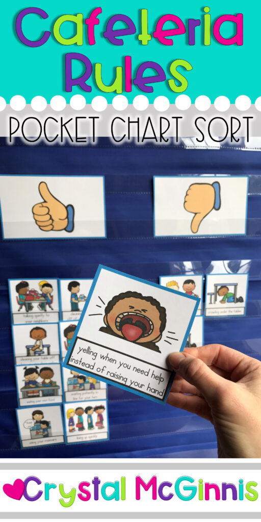 Cafeteria Lunchroom Rules Pocket Chart Sort Back To School Pocket 